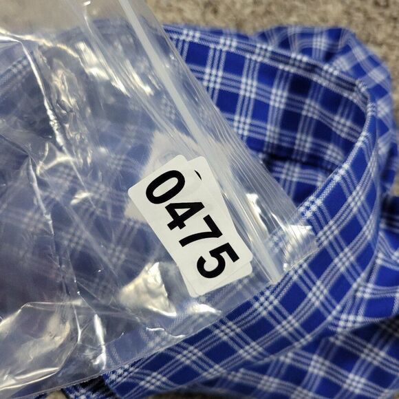 Brooks Brothers Shirt Mens 17 2/3 Blue Button Down Plaid Soft Oxford Regent Fit - Picture 7 of 7